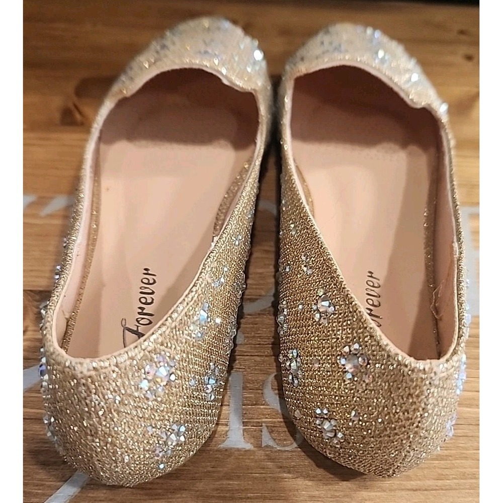 Women Forever Rose‎ Gold Glitter Flat New Shoes 5 - Picture 4 of 6